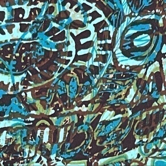 Eliza‎ J New York  Teal Empire Waist Batik Style Print Boho Dress NWOT Size 8 - Picture 9 of 12